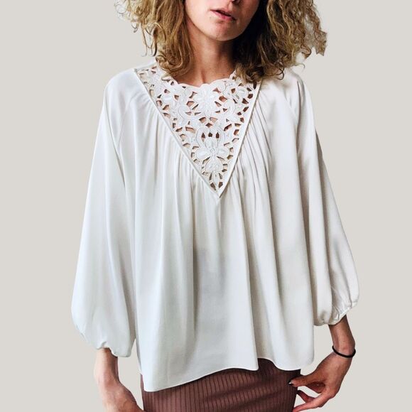 NWT Sachin & Babi Dylan Lace Top XS Ivory Western Boho $345 - Picture 7 of 8